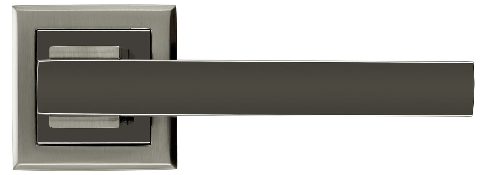 PIQUADRO, ручка дверная MH-37 SN/BN-S, на квадратной накладке, цвет - бел. никель/черн. никель фото купить в Махачкале