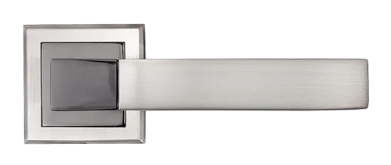 FUKOKU, ручка дверная MH-28 SN/BN-S, на квадратной накладке, цвет - бел. никель/черн. никель фото купить в Махачкале