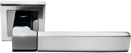 FUKOKU, ручка дверная MH-28 SN/BN-S, на квадратной накладке, цвет - бел. никель/черн. никель фото купить Махачкала