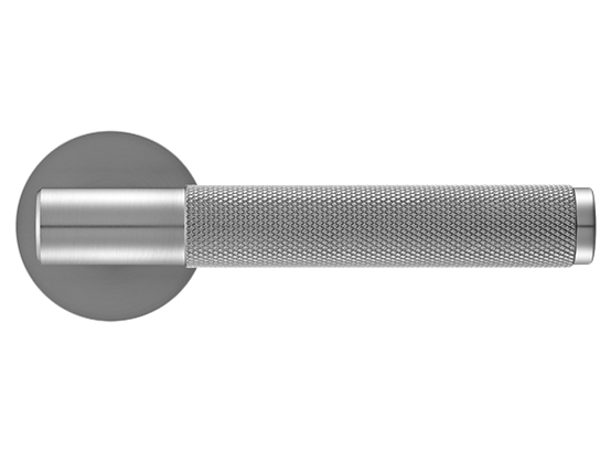 Ручка дверная AZRIELI, на круглой розетке 6 мм, MH-57-R6T MSC, цвет - мат. сатинированный хром фото купить в Махачкале