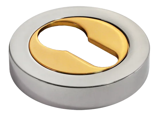 LUX-KH-R2 COT, накладка на евроцилиндр, цвет - глянцевый хром/золото фото купить Махачкала