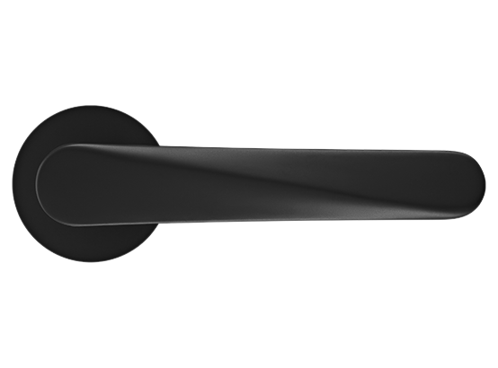 CAYAN - ручка дверная  на круглой розетке 6 мм, MH-58-R6 BL,  цвет - чёрный фото купить в Махачкале